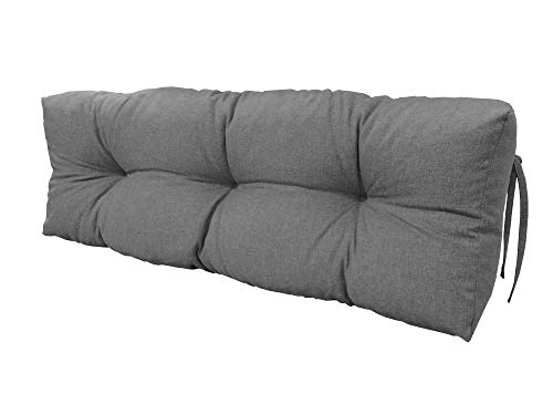 chilly pilley Palettenauflage Schaumflocken Palettenkissen Palettenpolster Palettenmöbel Palettensofa Rückenlehne Gesteppt Sitzkissen Abnehmbar Seitenkissen Set (Rückenkissen 120x40x15, Grau) von chilly pilley