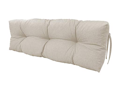 chilly pilley Palettenauflage Schaumflocken Palettenkissen Palettenpolster Palettenmöbel Palettensofa Rückenlehne Gesteppt Sitzkissen Abnehmbar Seitenkissen Set (Rückenkissen 120x50x15, Creme) von chilly pilley