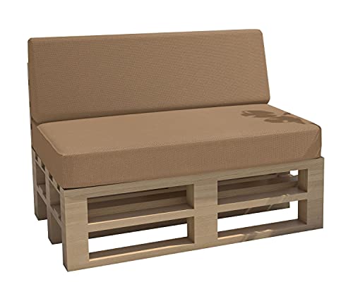 chilly pilley Palettenkissen Gartenkissen Wasserdicht Palettenauflage Palettenpolster Indoor Outdoor Waschbar Abnehmbar Sitzkissen Rückenkissen (2er Set, Beige) von chilly pilley