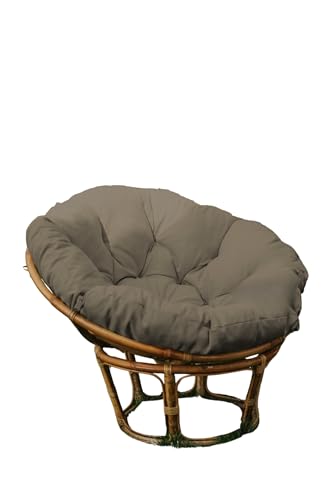 chilly pilley Papasan Papasansessel Rattansessel Auflage Sesselkissen Gartenkissen Sitzkissen Garten Kissen Gesteppt mit Schlaufen Rund (110cm, Grau) von Haus & Garten