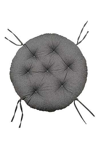 chilly pilley Papasansessel Rundkissen RundRattansessel Auflage Sesselkissen Gartenkissen Sitzkissen Garten Kissen Gesteppt mit Schlaufen (120cm, Grau) von chilly pilley