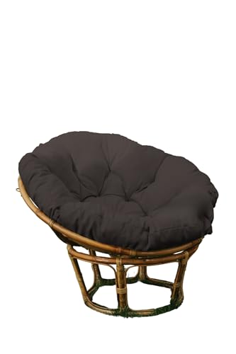 chilly pilley Papasan Papasansessel Rattansessel Auflage Sesselkissen Gartenkissen Sitzkissen Garten Kissen Gesteppt mit Schlaufen Rund (120cm, Schwarz) von Haus & Garten