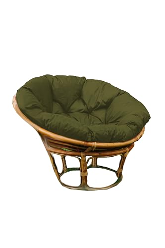 chilly pilley Papasan Wasserdicht Papasankissen Papasansessel Rattansessel Gartenkissen Papasanauflage Sitzkissen Garten Kissen Sesselkissen Schaukelkissen (100cm, Dunkelgrün) von chilly pilley