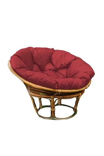 chilly pilley Papasan Wasserdicht Papasankissen Papasansessel Rattansessel Gartenkissen Papasanauflage Sitzkissen Garten Kissen Sesselkissen Schaukelkissen (100cm, Dunkelrot) von chilly pilley