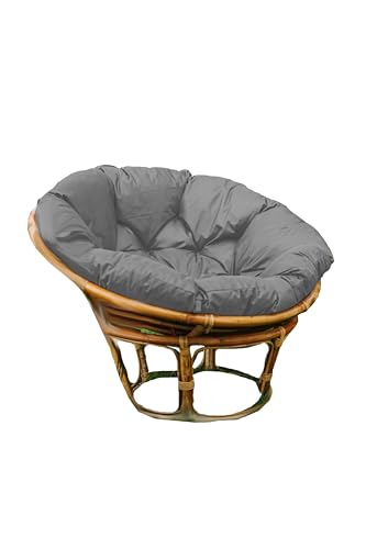 chilly pilley Papasan Wasserdicht Papasankissen Papasansessel Rattansessel Gartenkissen Papasanauflage Sitzkissen Garten Kissen Sesselkissen Schaukelkissen (130cm, Grau) von chilly pilley