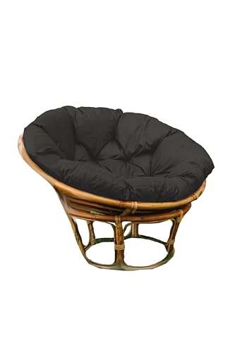 chilly pilley Papasan Wasserdicht Papasankissen Papasansessel Rattansessel Gartenkissen Papasanauflage Sitzkissen Garten Kissen Sesselkissen Schaukelkissen (70cm, Schwarz) von chilly pilley