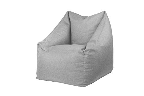 Sitzsack Sitzkissen Bodenkissen Sessel Gartenkissen mit Rückenlehne Sitz (Silber) von chilly pilley