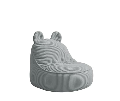 chilly pilley® Bodenkissen für Kinderzimmer Mumin Kissen Kuschelig Beanbag Sitzsack aus Cord (Hellgrau) von chilly pilley
