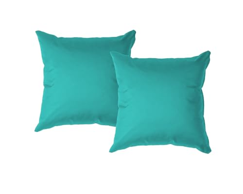 chilly pilley® Gartenkissen Wasserfest Dekokissen Set Sofakissen Rückenkissen Indoor-Outdoorkissen 2er Set 40x40 Türkis von chilly pilley