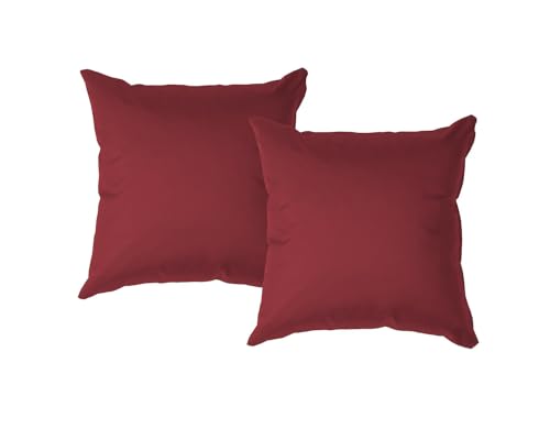 chilly pilley® Gartenkissen Wasserfest Dekokissen Set Sofakissen Rückenkissen Indoor-Outdoorkissen 2er Set 45x45 dunkelrot von chilly pilley
