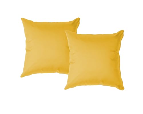 chilly pilley® Gartenkissen Wasserfest Dekokissen Set Sofakissen Rückenkissen Indoor-Outdoorkissen 2er Set 50x50 gelb von chilly pilley