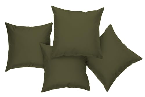 chilly pilley® Gartenkissen Wasserfest Dekokissen Set Sofakissen Rückenkissen Indoor-Outdoorkissen 4er Set 50x50 dunkelgrün von chilly pilley