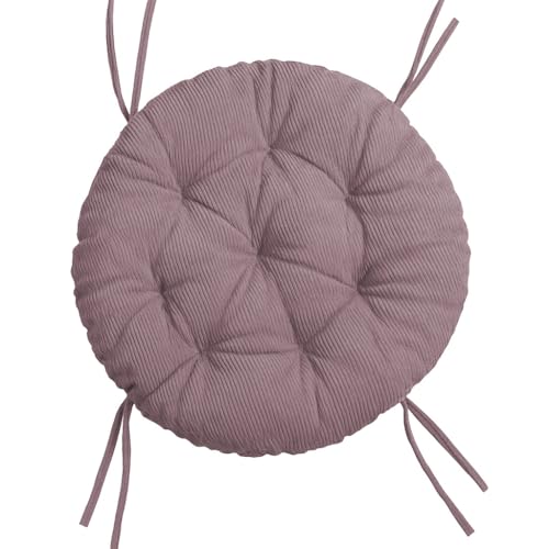 chilly pilley® Polster für Papasansessel Cord Rundkissen - Auflage Polster für Papasansessel -Sesselkissen Cordkissen Sitzkissen Gesteppt mit Schlaufen (120cm Puder Violett) von chilly pilley
