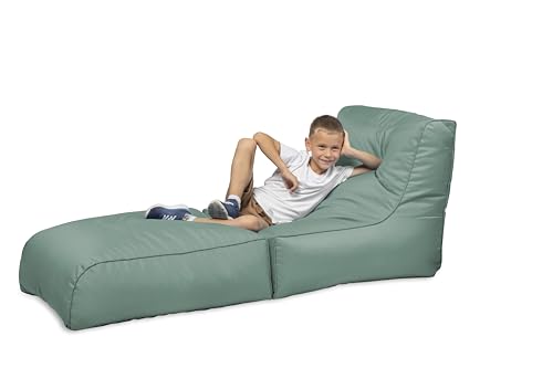 chilly pilley® Sitzsack, Faltbarer Pouf zum Sitzen und Liegen 2 in 1 – mit EPS-Füllung – Riesensitzsack – Kinder & Erwachsene – Outdoor Liegekissen Wasserfest Sitzkissen – viele Farben, pastellmint von chilly pilley