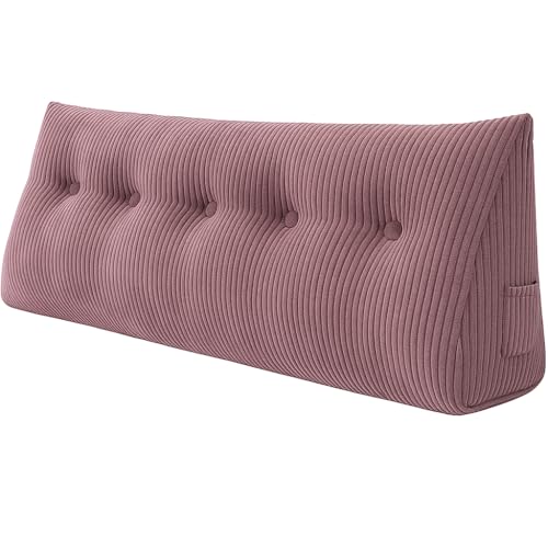 chilly pilley® Stützkissen Cord Rückenkissen Lesekissen Bettkissen Wandkissen Keilkissen Bettstützkissen viele Farben, 100x50x20 (Hellrosa) von chilly pilley