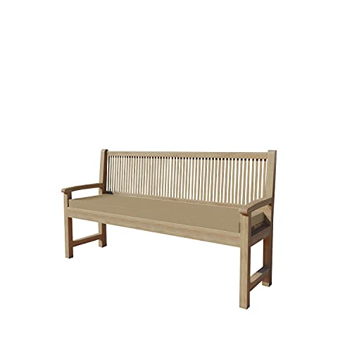 chilly pilley Bankkissen Bankauflage Polsterauflage Reißverschluss mit Schlaufen Kissen für Gartenbank Gartenbankauflage für Gartenmöbel Sitzkissen & Rückenkissen Outdoor (130 x 40 x 5 cm, Beige) von chilly pilley