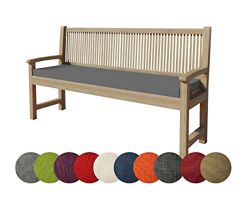 chilly pilley Bankkissen Bankauflage Polsterauflage Reißverschluss mit Schlaufen Kissen für Gartenbank Gartenbankauflage für Gartenmöbel Sitzkissen & Rückenkissen Outdoor (200 x 60 x 5 cm, Grau) chilly pilley Bankkissen Bankauflage Polsterauflage Reißverschluss mit Schlaufen Kissen für Gartenbank Gartenbankauflage für Gartenmöbel Sitzkissen & Rückenkissen Outdoor (200 x 60 x 5 cm, Grau) von chilly pilley
