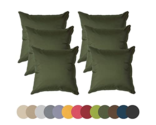 chilly pilley Kissen Wasserfest Gartenstuhl Dekokissen Indoor Outdoor Gartenkissen Lounge Dekoratives Sitzkissen Rückenkissen viele Farben (dunkelgrün 6 er Set 40x40) von chilly pilley