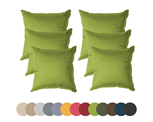 chilly pilley Kissen Wasserfest Gartenstuhl Dekokissen Indoor Outdoor Gartenkissen Lounge Dekoratives Sitzkissen Rückenkissen viele Farben (grün 6er Set 40x40) von chilly pilley