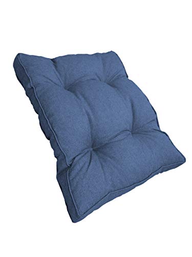 chilly pilley Loungekissen Rattansessel Auflagen Rattanpolster Rattan Lounge Set Gesteppt Sitzkissen Kissen Rückenlehne mit Keder Loungekissen (Sitzkissen 80x60x10, Blau) von chilly pilley