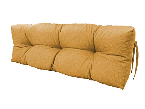 chilly pilley Palettenauflage Schaumflocken Palettenkissen Palettenpolster Palettenmöbel Palettensofa Rückenlehne Gesteppt Sitzkissen Abnehmbar Seitenkissen Set (Rückenkissen 120x40x15, Camel) von chilly pilley