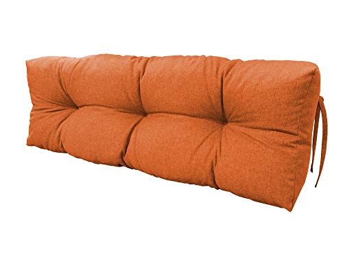 chilly pilley Palettenauflage Schaumflocken Palettenkissen Palettenpolster Palettenmöbel Palettensofa Rückenlehne Gesteppt Sitzkissen Abnehmbar Seitenkissen Set (Rückenkissen 120x50x15, Orange) von chilly pilley