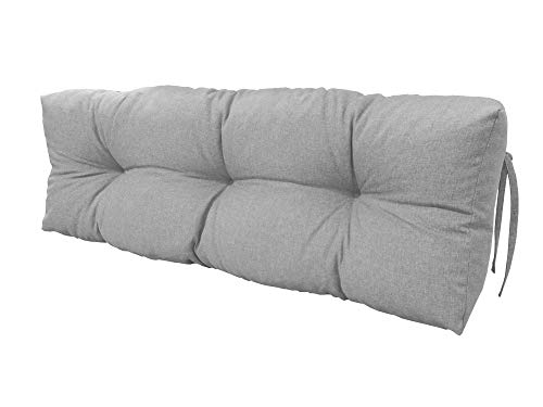 chilly pilley Palettenauflage Schaumflocken Palettenkissen Palettenpolster Palettenmöbel Palettensofa Rückenlehne Gesteppt Sitzkissen Abnehmbar Seitenkissen Set (Rückenkissen 120x50x15, Silber) von chilly pilley