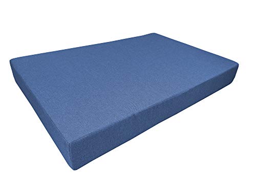 chilly pilley Palettenauflage Schaumflocken Palettenkissen Palettenpolster Palettenmöbel Palettensofa Rückenlehne Gesteppt Sitzkissen Abnehmbar Seitenkissen Set (Sitzkissen 120x80x12, Blau) von chilly pilley