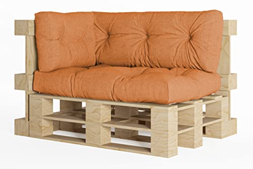 chilly pilley Palettenauflage Schaumflocken palettenkissen Palettenpolster Palettenmöbel Palettensofa Rückenlehne Sitzkissen Seitenkissen Set (3er Set Orange) von chilly pilley