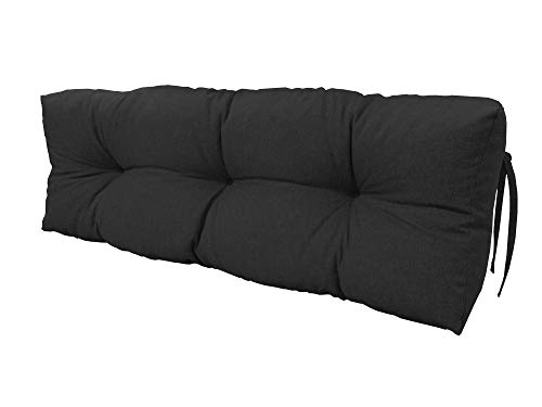 chilly pilley® Palettenauflage UV Wasserabweisend Leinenoptik Schaumflocken Palettenkissen auf Palettensofa Palettenpolster auf Palettenmöbel Rückenlehne Sitzkissen (Rückenkissen 120 x 40 Schwarz) von chilly pilley