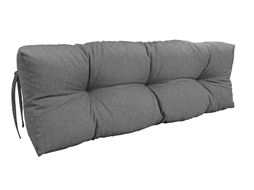 chilly pilley® Palettenauflage UV Wasserabweisend Leinenoptik Schaumflocken Palettenkissen auf Palettensofa Palettenpolster auf Palettenmöbel Rückenlehne Sitzkissen (Rückenkissen 120 x 60 Grau) von chilly pilley