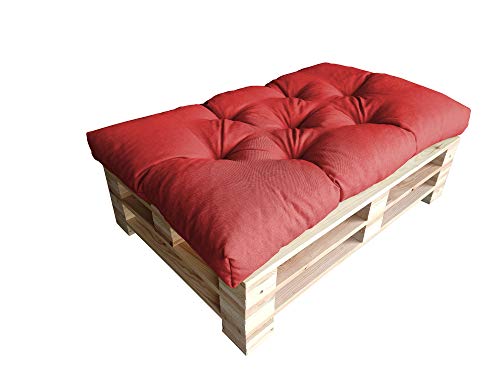 chilly pilley Palettenauflage Schaumflocken palettenkissen Palettenpolster Palettenmöbel Palettensofa Rückenlehne Sitzkissen Seitenkissen Set (Sitzkissen 120 x 60 Rot) von chilly pilley