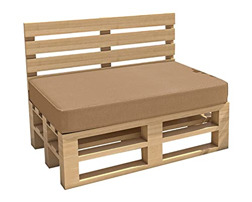 chilly pilley Palettenkissen Gartenkissen Wasserdicht Palettenauflage Palettenpolster Indoor Outdoor Waschbar Abnehmbar Sitzkissen Rückenkissen (Sitzkissen 120x60x15, Beige) von chilly pilley