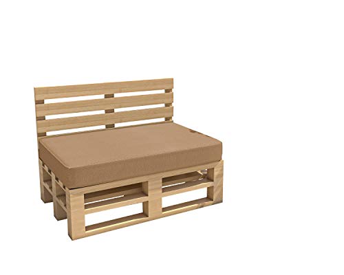 chilly pilley Palettenkissen Gartenkissen Wasserdicht Palettenauflage Palettenpolster Indoor Outdoor Waschbar Abnehmbar Sitzkissen Rückenkissen (Sitzkissen 120x80x15, Beige) von chilly pilley