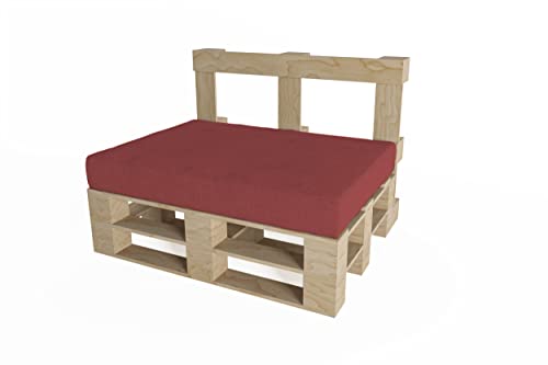 chilly pilley Palettenkissen Waschbar Gartenkissen für EU Paletten Palettenpolster Bezug abnembar mit Reißverschluss viele Farben und Größen (Sitzkissen120x60x15 dunkelrot) von chilly pilley