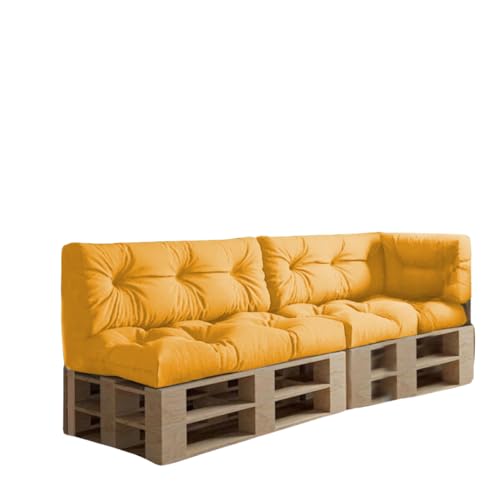 chilly pilley Palettenkissen Wasserdicht Palettenauflage Palettenpolster Palettenmöbel Gartenkissen Wasserfest Wasserabweisend viele Größen und Farben (Set 5 er. Gelb) von chilly pilley