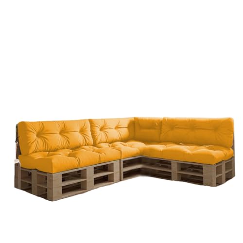 chilly pilley Palettenkissen Wasserdicht Palettenauflage Palettenpolster Palettenmöbel Gartenkissen Wasserfest Wasserabweisend viele Größen und Farben (Set 7 er. Gelb) von chilly pilley