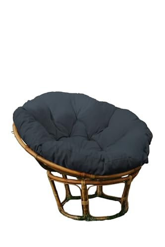 chilly pilley Papasan Papasansessel Rattansessel Auflage Sesselkissen Gartenkissen Sitzkissen Garten Kissen Gesteppt mit Schlaufen Rund (110cm, Blau) von chilly pilley