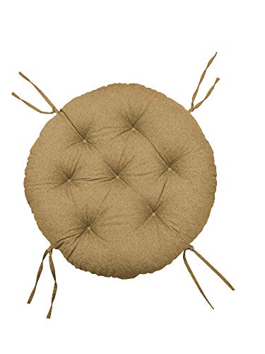 chilly pilley Papasansessel Rundkissen RundRattansessel Auflage Sesselkissen Gartenkissen Sitzkissen Garten Kissen Gesteppt mit Schlaufen (110cm, Cappuccino) von chilly pilley