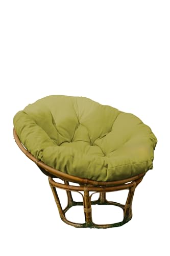 chilly pilley Papasan Papasansessel Rattansessel Auflage Sesselkissen Gartenkissen Sitzkissen Garten Kissen Gesteppt mit Schlaufen Rund (110cm, Grün) von Haus & Garten