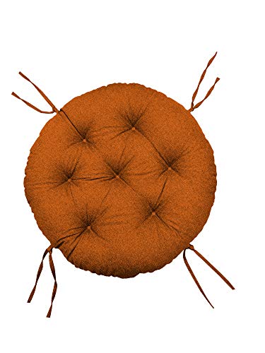 chilly pilley Papasansessel Rundkissen RundRattansessel Auflage Sesselkissen Gartenkissen Sitzkissen Garten Kissen Gesteppt mit Schlaufen (120cm, Orange) von chilly pilley