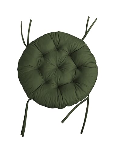 chilly pilley® Polster für Papasansessel Wasserdicht - Rundkissen - Auflage Polster für Papasansessel -Sesselkissen Sitzkissen Gesteppt mit Schlaufen (120cm, Dunkelgrün) von chilly pilley