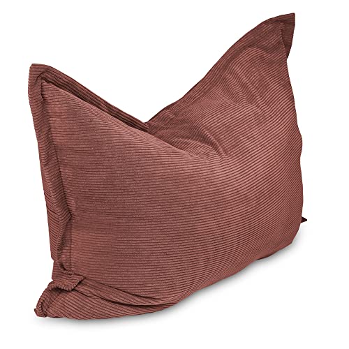 chilly pilley Sitzsack L XL XXL Cordstoff Bodenkissen Beanbag Styropor Füllung Riesensitzsack Cord-Material Sitzkissen Gartenkissen zum Liegen und Sitzen Cord 100x155 Dunkelrosa von chilly pilley