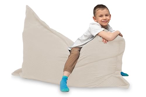 chilly pilley Sitzsack L XL XXL Cordstoff Bodenkissen Beanbag Styropor Füllung Riesensitzsack Cord-Material Sitzkissen Gartenkissen zum Liegen und Sitzen Cord 100x70 Cremefarbig chilly pilley Sitzsack L XL XXL Cordstoff Bodenkissen Beanbag Styropor Füllung Riesensitzsack Cord-Material Sitzkissen Gartenkissen zum Liegen und Sitzen Cord 100x70 Cremefarbig von chilly pilley