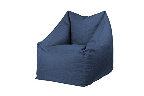chilly pilley Sitzsack Sitzkissen Bodenkissen Sessel Gartenkissen mit Rückenlehne Sitz (Blau) von chilly pilley