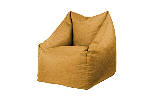 chilly pilley Sitzsack Sitzkissen Bodenkissen Sessel Gartenkissen mit Rückenlehne Sitz (Camel) von chilly pilley