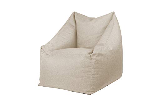 chilly pilley Sitzsack Sitzkissen Bodenkissen Sessel Gartenkissen mit Rückenlehne Sitz (Creme) von chilly pilley