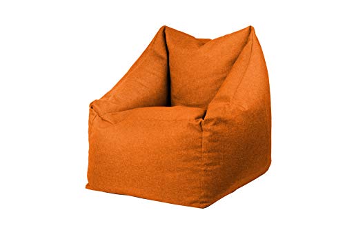 chilly pilley Sitzsack Sitzkissen Bodenkissen Sessel Gartenkissen mit Rückenlehne Sitz (Orange) von chilly pilley