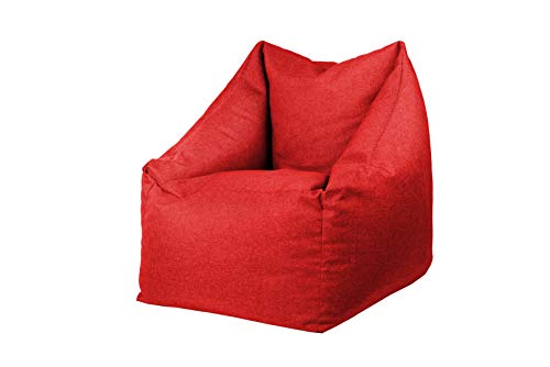 chilly pilley Sitzsack Sitzkissen Bodenkissen Sessel Gartenkissen mit Rückenlehne Sitz (Rot) von chilly pilley