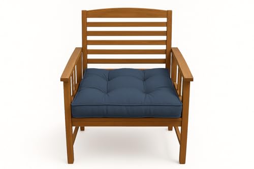 chilly pilley Stuhlkissen mit Tragegriff Gesteppt Stuhlauflage Stuhlpolster viele Farben und Größe Gartenkissen Küche Garten Kissen (2X Kissen 50 x 50, Blau) von chilly pilley
